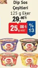 EKER DİP SOS ÇEŞİTLERİ 125 G fiyat ve kampanya bilgisi